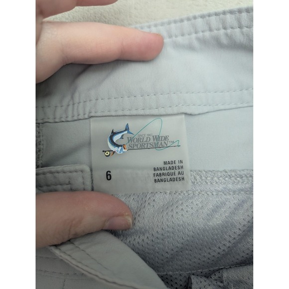 World Wide Sportsman Pants Womens 6 Gray Convertible Cargo Hiking Lightweight - Picture 6 of 16